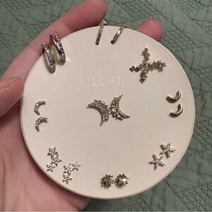 NWT LOFT Gold and Silver Celestial stud Earring Set